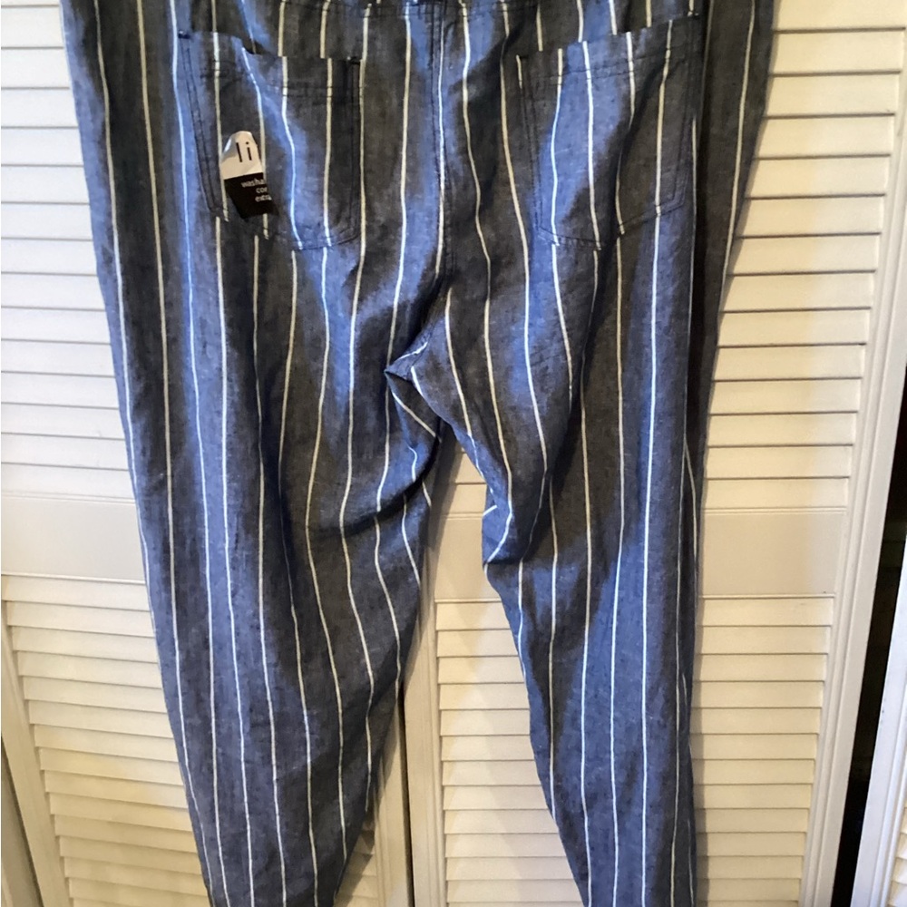 D a- s h women’s plus size linen blend drawstring pants, size 1X